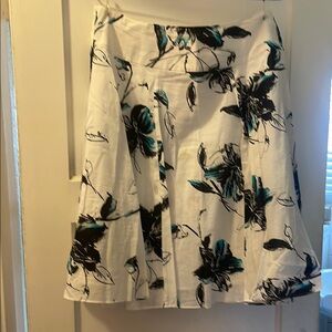Floral Print White Skirt